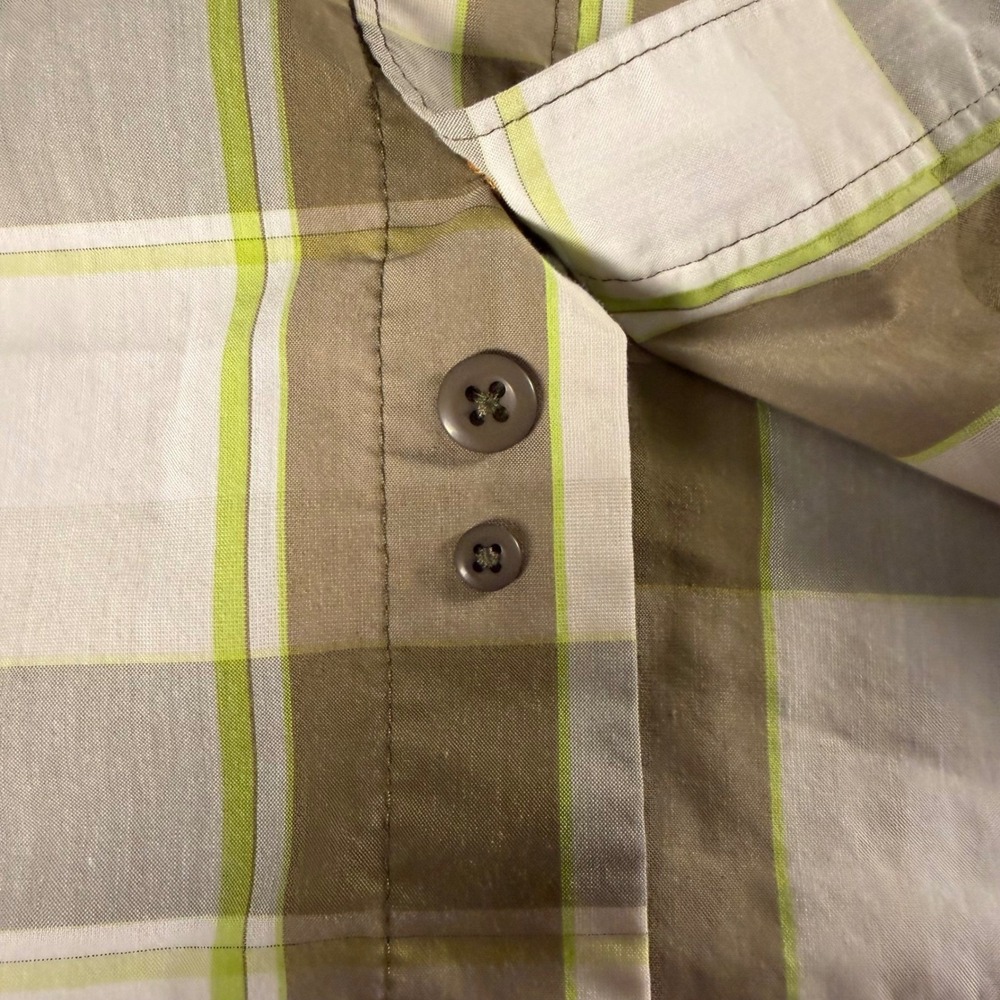 Carhartt Mens Force Relaxed Fit Plaid Short Sleeve Button Down Shirt Tan Green L - Picture 9 of 14